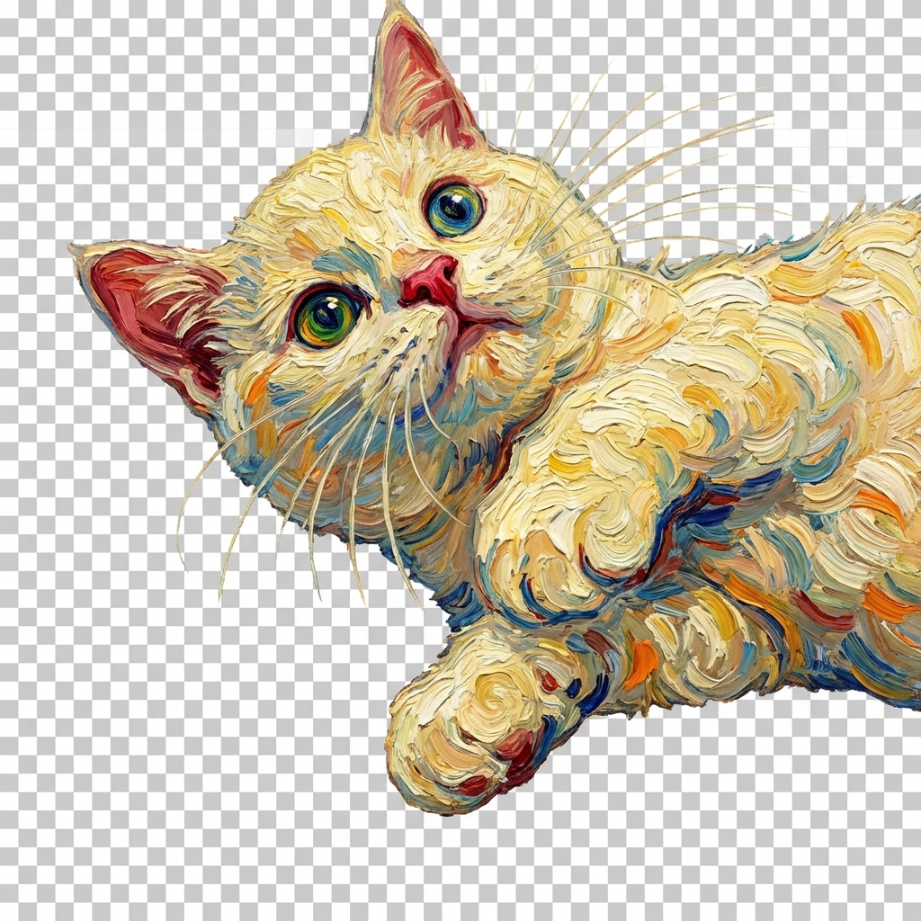 猫咪 梵高风格