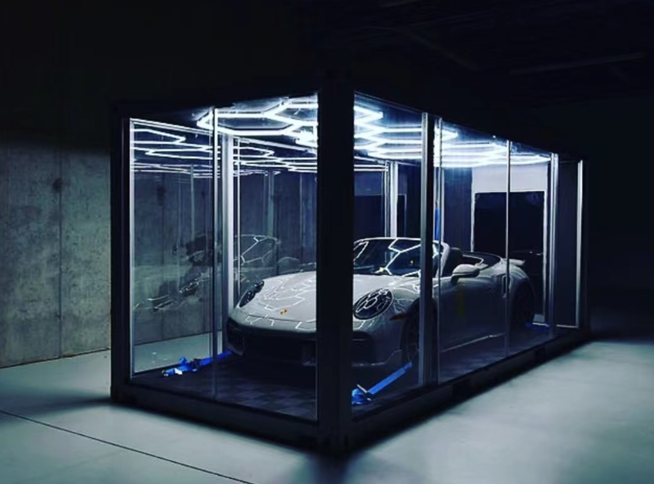 Container type car display room project