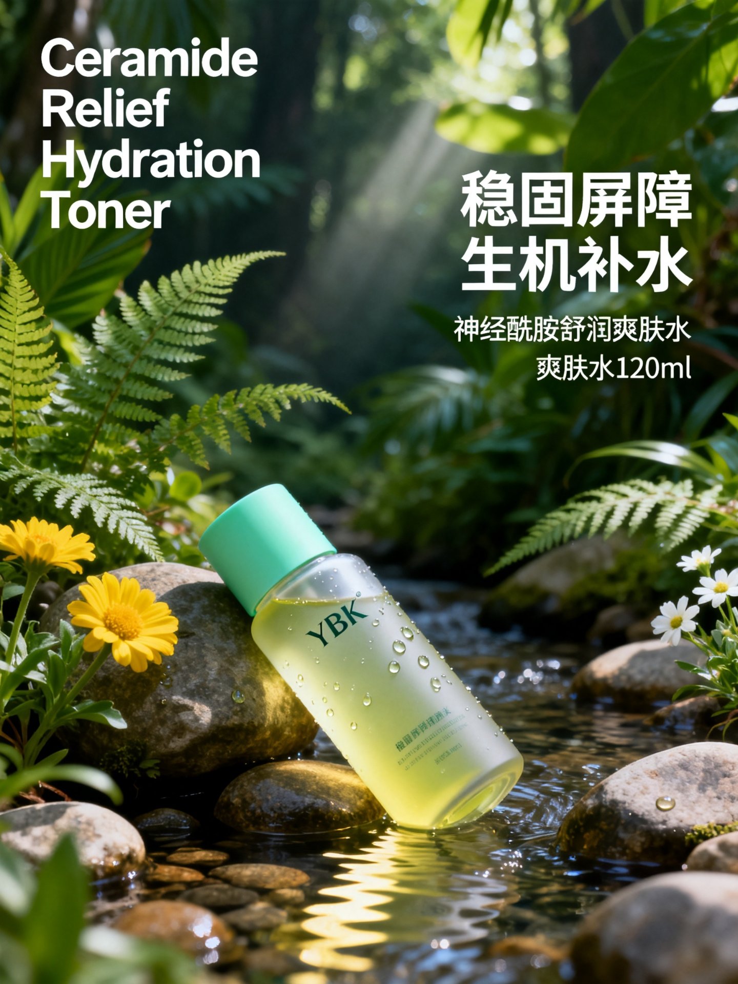 高端植萃护肤爽肤水商业广告海报