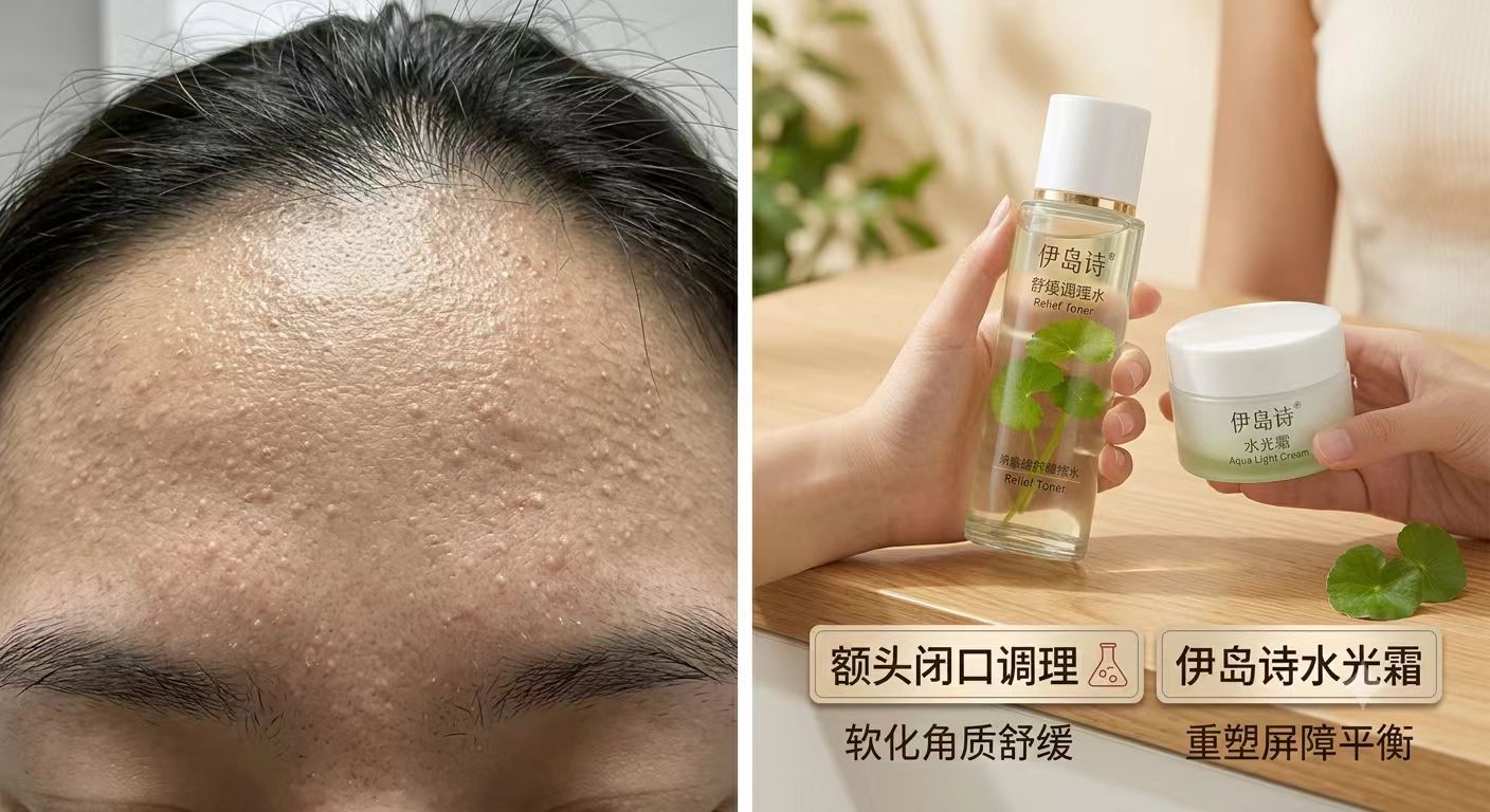 额头密密麻麻长闭口怎么办?掌握“疏通+退火”,平息额头“颗粒感”