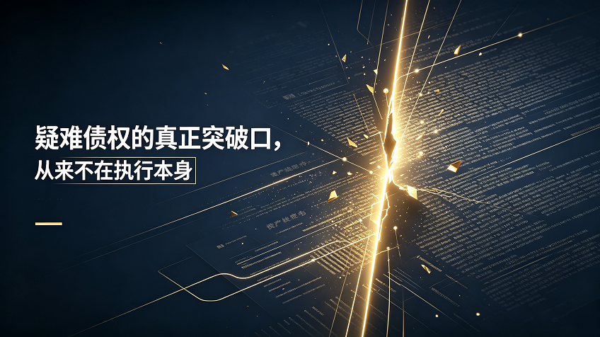 疑难债权的真正突破口,从来不在执行本身