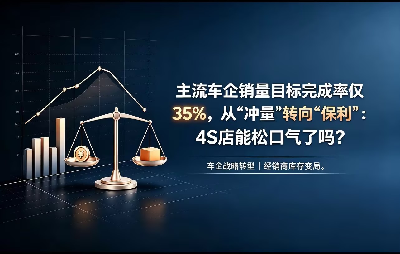 主流车企销量目标完成率仅35%,从“冲量”转向“保利”:4S店能松口气了吗?