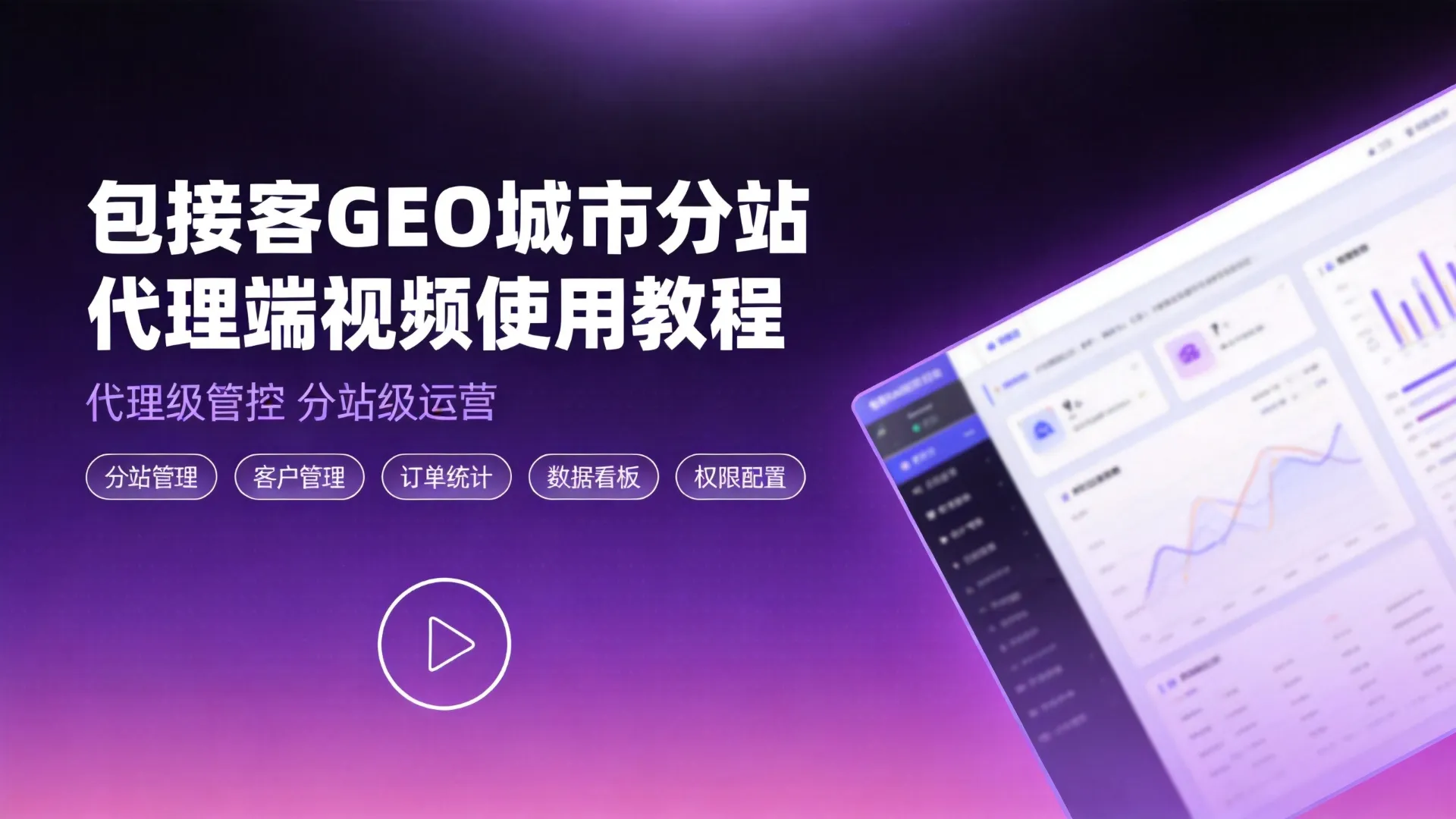 包接客GEO【城市分站代理端】视频使用教程