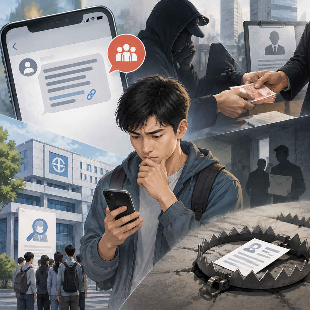 起底招聘诈骗新变种:短信“引流”与高价“买岗”陷阱